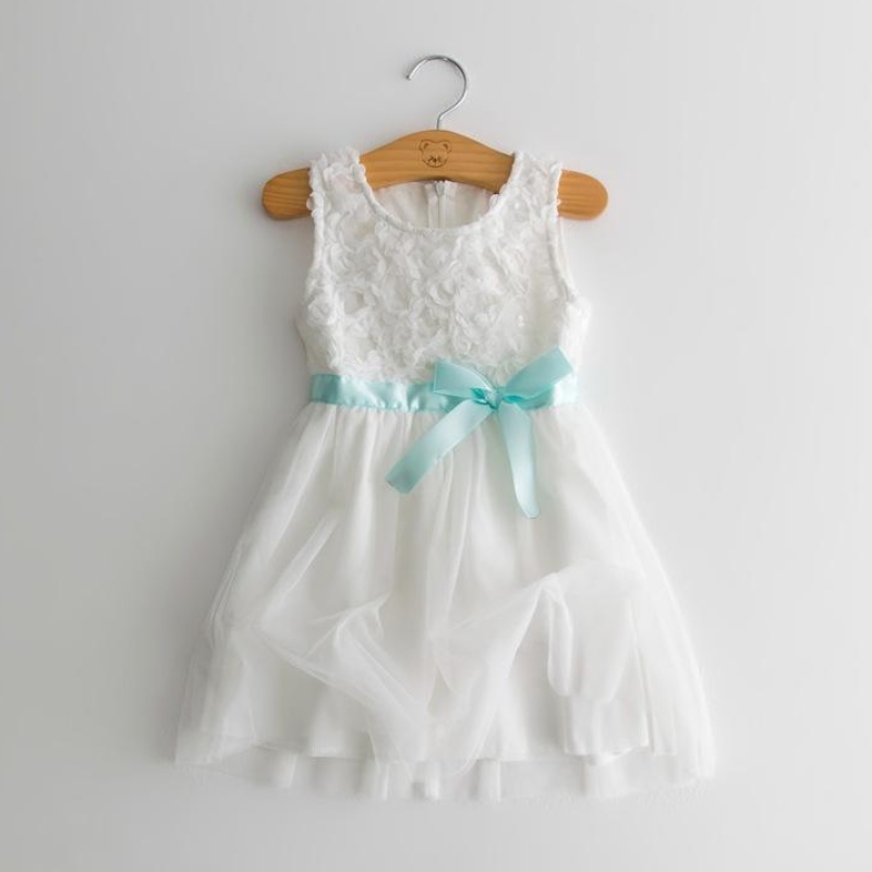 Gúna Lása Bláth Bán Bán 3D Aois ar feadh 3 - 9 bl Little Girls Christmas Gúna Nollag Geimhreadh Nua an Fhómhair Gowns Tráthnóna Cailíní Frocks