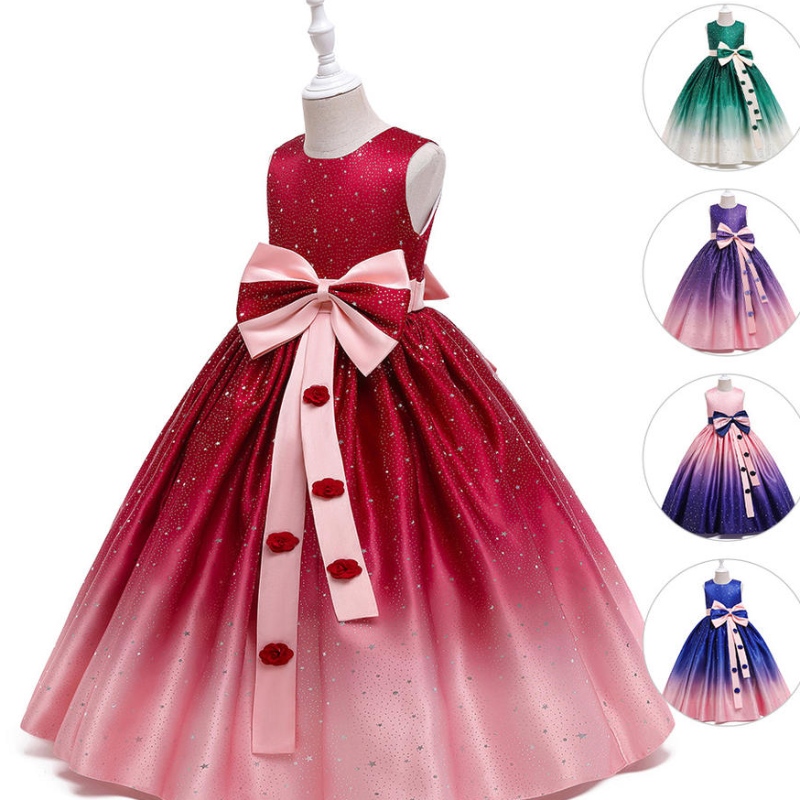 Gúnaí Maisiúil Dath Gradiend Mórdhíola do Chailíní Cóisir Bainise Bainise Breithlá Breithlá Gúna Gúna Ball Frock Gúna