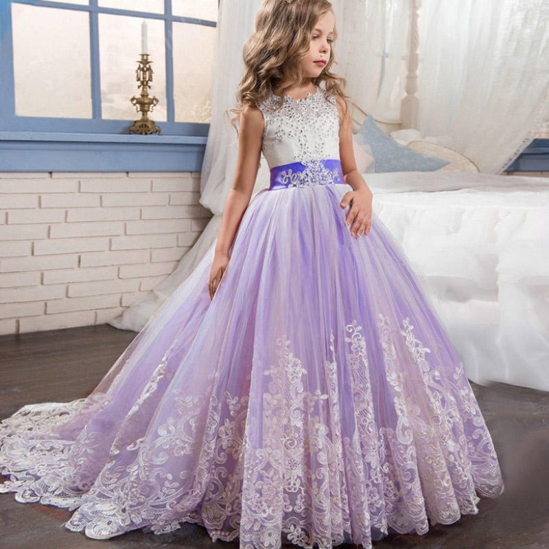 2022 Gúna Cailíní Samhraidh Long Kids Gúnaí Bridesmaid Leanaí Leanaí Gúna Bainise Páirtí Banphrionsa 3 10 14 bliana Vestido