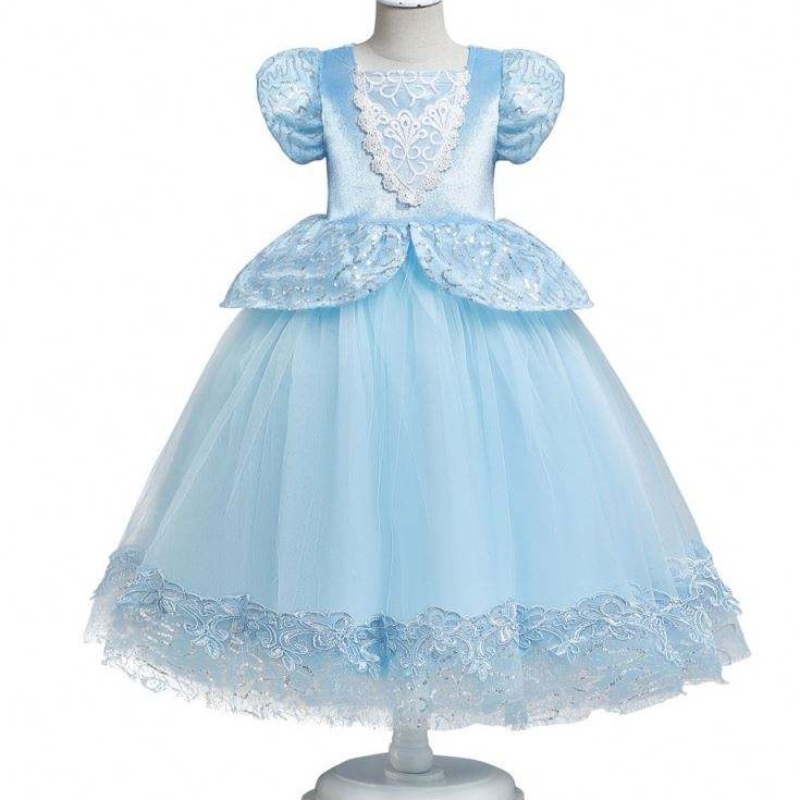 Gúna Banphrionsa Gorm do Chailíní Cóisir Oíche Shamhna Cosplay Cosplay Kids Banphrionsa Gúna Up