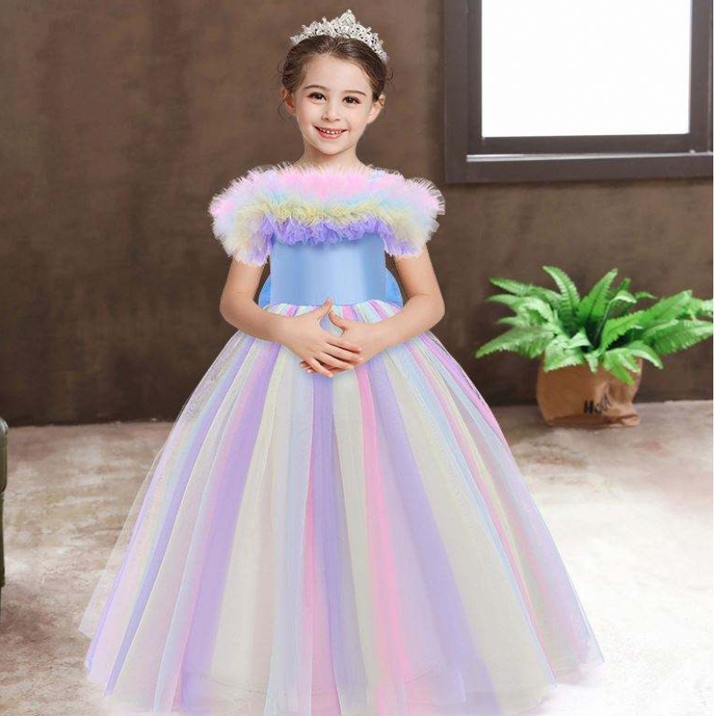 Cailín bláthanna Gúna unicorn gúna bainise outfits cailín cailíní gúnaí fada tutu do chailíní lá breithe