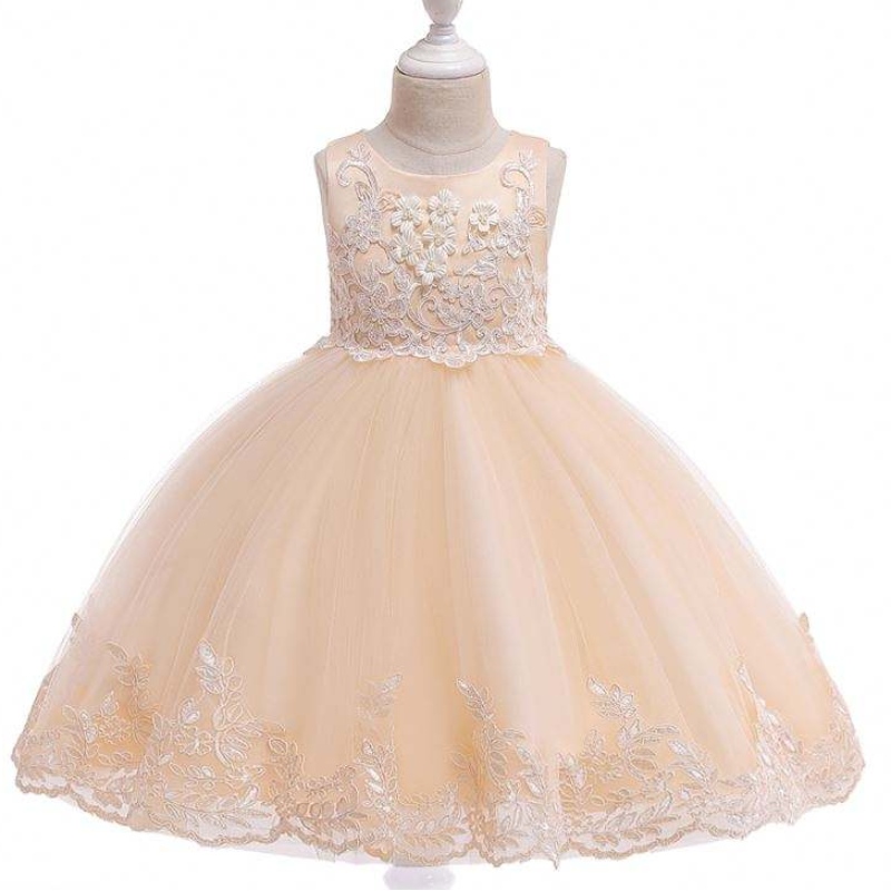 Baige páistí samhraidh gúna sequin cóisir cailín bláth cailín lása sleeveless frock cailín gúnaí lá breithe gúnaí glan cailín