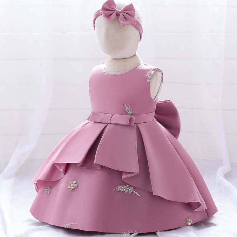 Baige 2year leanbh lása cóisir frock bogha mór banphrionsa bainise liathróid dearadh páistí páistí lá breithe bróidnéireacht girl girl