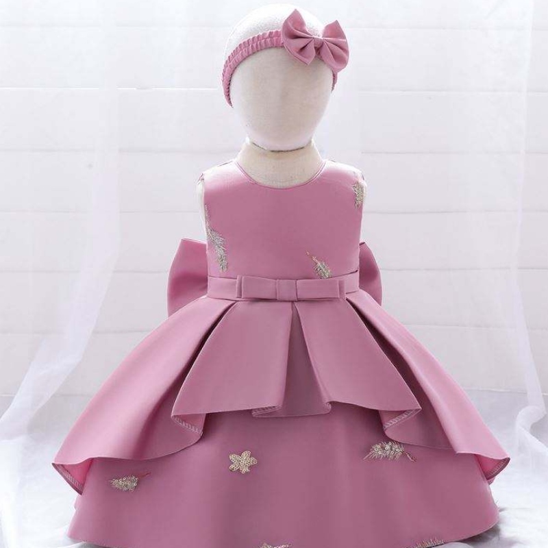 Baige 2year leanbh lása cóisir frock bogha mór banphrionsa bainise liathróid dearadh páistí páistí lá breithe bróidnéireacht girl girl
