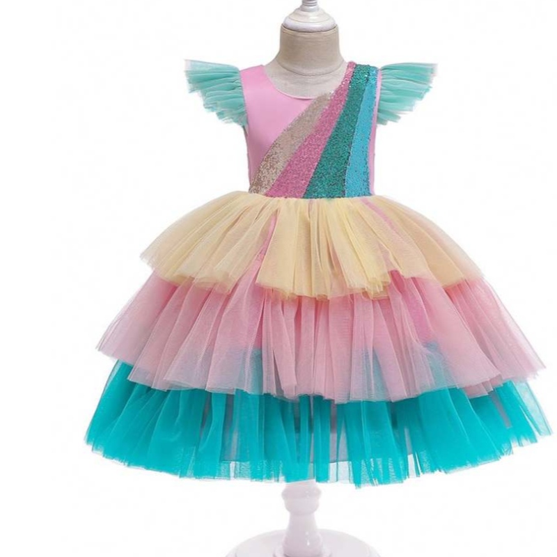 Sleeves tulle baige unicorn tutu sciorta sciorta páistí císte gúna bláthanna éadaí éadaí Oíche Shamhna caitheamh