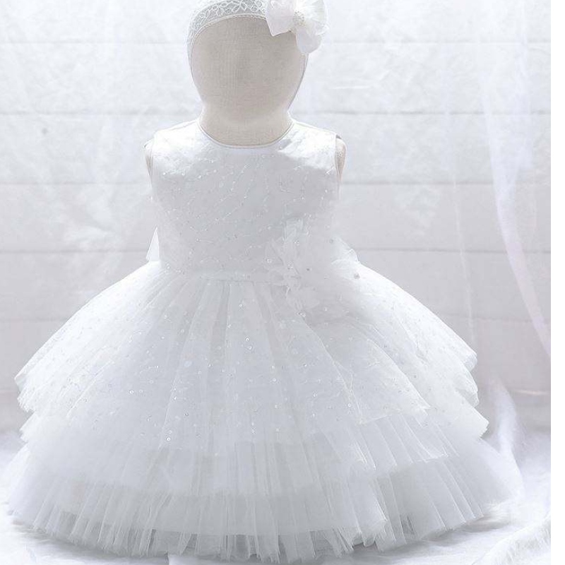 Baige sleeveless gúnaí cóisirnuanaíonán gúna cailín bláth Dearthaí frock leanbh 2years L2010XZ
