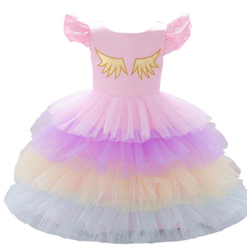 2019 Leanaí Teacht Nua Éadaí Cailíní Cailíní Unicorn Gúna Páirtí Tutu Leagan le DJS011 Headwear Saor in Aisce