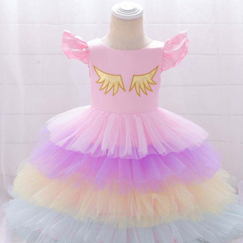 2019 Leanaí Teacht Nua Éadaí Cailíní Cailíní Unicorn Gúna Páirtí Tutu Leagan le DJS011 Headwear Saor in Aisce