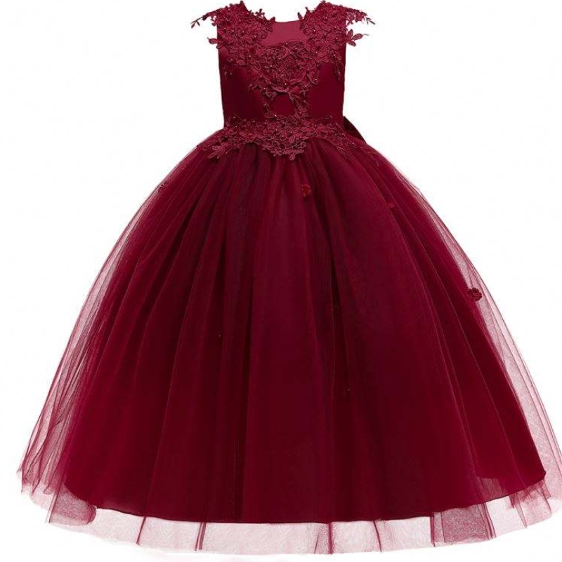 Sraitheanna banphrionsa sleeveless baige maroon bán bándearg bándearg bándearg cailíní lá breithe gúnaí cóisir gúna cailín