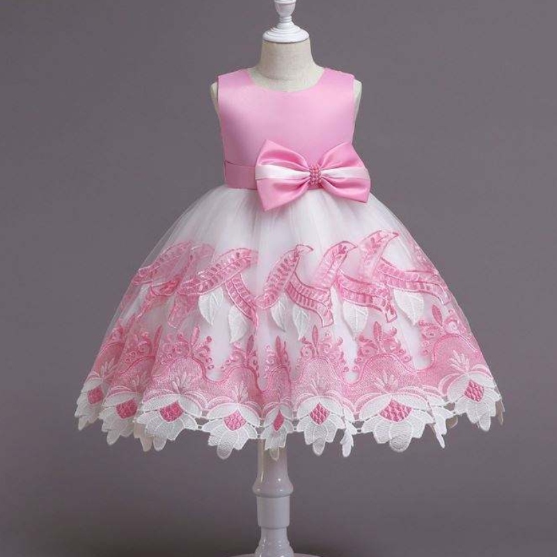 Baige Smocked Children Éadaí páistí Dearthaí Frock Dearthaí Páirtí Caith Gúna Cailíní Éadaí Leanbh Nuabheirthe