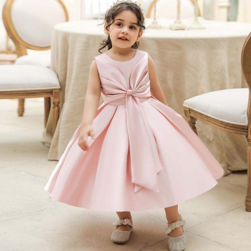 Baige Baige Cailín Baby Gúna Cásca Gúnaí Banphrionsa Ócáideach Sleeveless Outfits Samhraidh gúna cóisir bogha