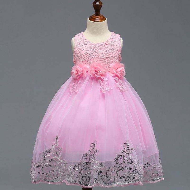 Dearadh Frock Dearadh Baby is déanaí Boutique Kids Éadaí LÁITHREÁIN Gúna Cóisir Cailín Sequin L7791