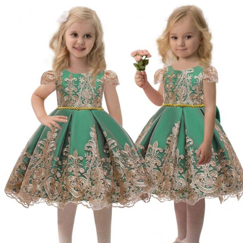 Páirtí Monarchana Síne Páirtí Páirtí Satin Frock Baby Breithlá Babaí Leanaí Éadaí Samhraidh 7933