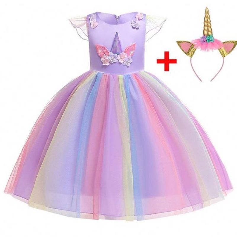 Gúna Unicorn do Chailíní Éadaí Unicorn Gúna tuar ceatha tutu do chulaith chóisir lá breithe le headband