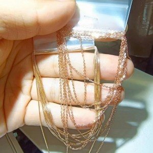 18Kn14kn10kn9knucklace óir DIY réidh le long