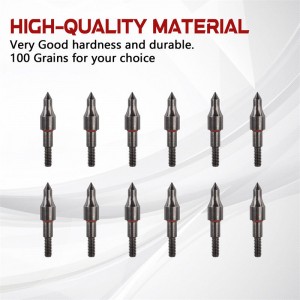 ElonGarrow 100 grán 6 * 8 mm saighead fiberglass Arrohead do chleachtas Archer