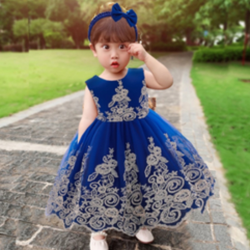 Baigenua lása frock kids cóisir Caith Gúna Ball Breithlá Cailín Bláthanna 0-6 bliana