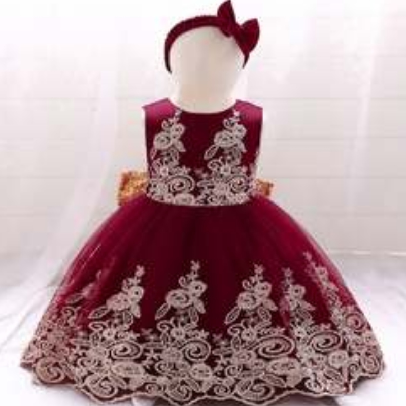 Baigenua lása frock kids cóisir Caith Gúna Ball Breithlá Cailín Bláthanna 0-6 bliana