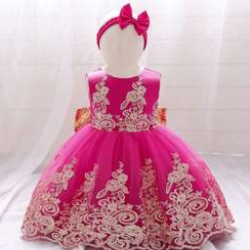 Baigenua lása frock kids cóisir Caith Gúna Ball Breithlá Cailín Bláthanna 0-6 bliana