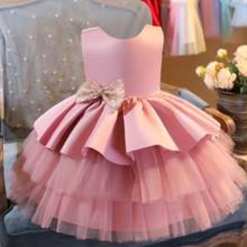 Baige Leanaí Nua Gúna Páirtína bPáirtithe Frock Kids Éadaí Bainise Éadaí Sleeveless Midi Páirtí