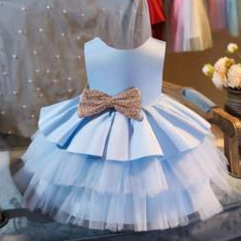 Baige Leanaí Nua Gúna Páirtína bPáirtithe Frock Kids Éadaí Bainise Éadaí Sleeveless Midi Páirtí