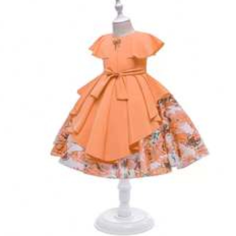 Beading leanbh in-stoic Beading cailín satin gúna páistí dearadh frock leanaí baill éadaigh cny