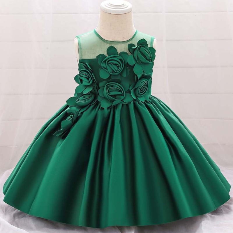 Díol te baige sleeveless o-neck 0-12y Leanaí Éadaí Gúna Cóisir Cailín Bláthanna