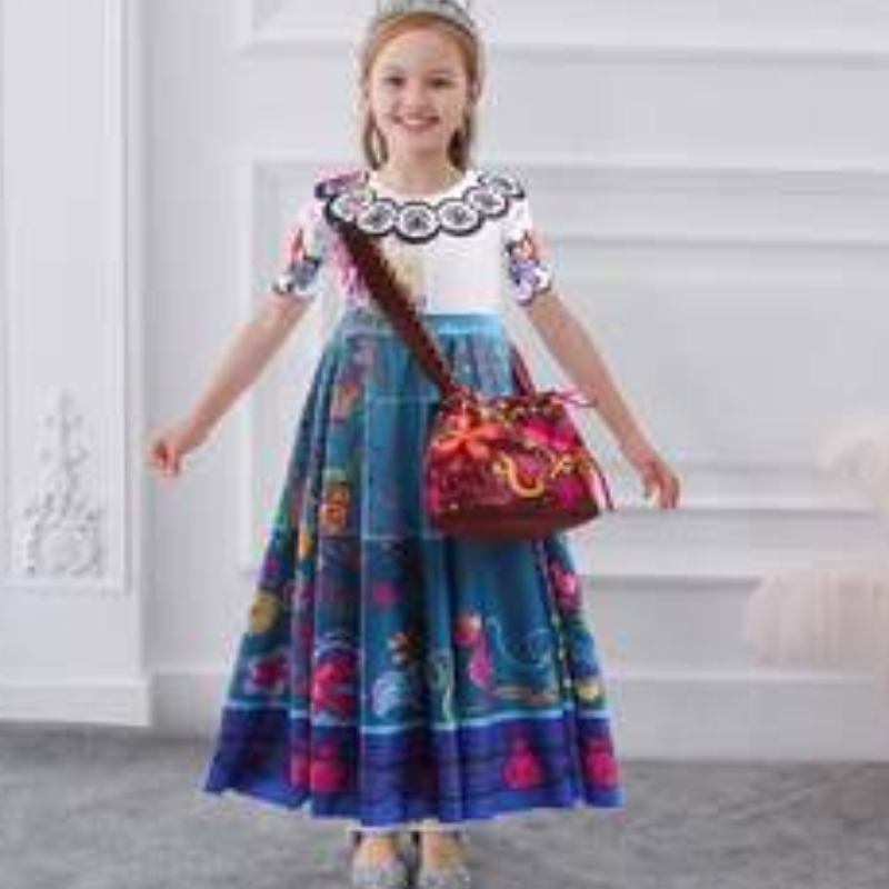 Baige Encanto Mirabel Luisa Cosplay Cosplay Cailín Cailín Páirtí Gúna Banphrionsa Oíche Shamhna le mála