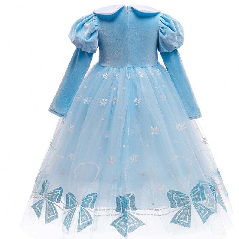 Bx1763 sleeves fada an fhómhairnua Anna elsa banphrionsa gúna éadaí cosplay cosplay cosplay páistí gúna cailín bláthanna