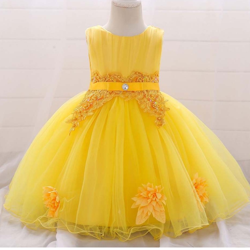 Loingseoireacht saor in aisce ar fud an domhain 2019 faisean sleeveless kids chiffon Floral Party Party Gúna Páirtínaíonán Bainise Cailín Leanbh Gúna Iomlán
