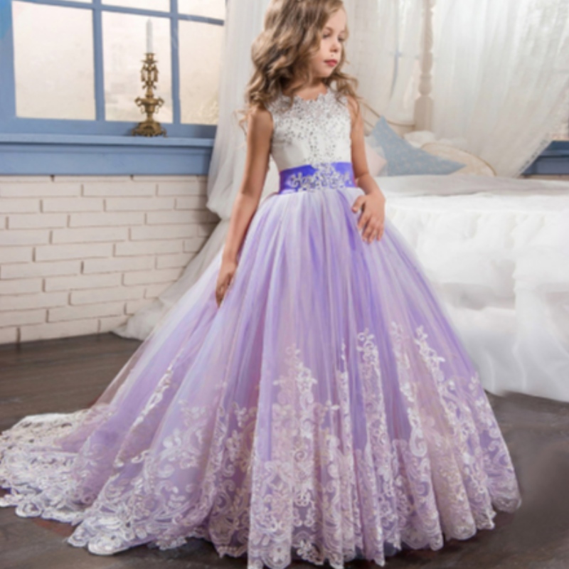Baige Kids Mórdhíola Tráthnóna Gúna Ball Só Banphrionsa Páirtí Sleeveless Party Gúna Feisteas Prom Prom Birthy Birthy Birthy