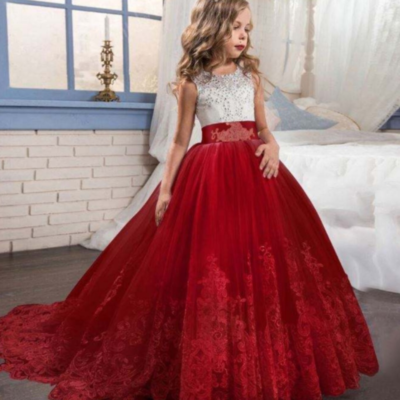 Baige Kids Mórdhíola Tráthnóna Gúna Ball Só Banphrionsa Páirtí Sleeveless Party Gúna Feisteas Prom Prom Birthy Birthy Birthy