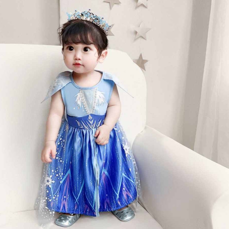 Baige Dearadh Nua Banphrionsa Elsa Anna Gúna Gúna Gúna Cailín Beag Cosplay Cosplay Complates Cóisirna Nollag Gúna Breithlá Bx1730