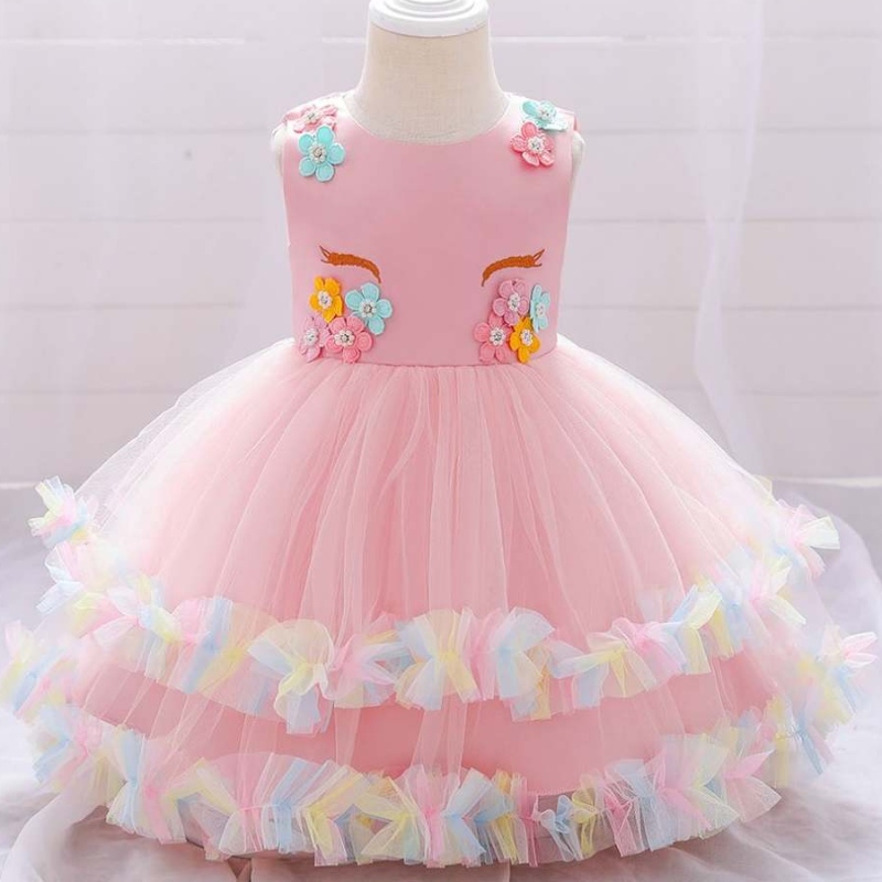 Baige Bán Unicornnaíonánnaíonán Frock Frock Cailíní Leanbh Baiste Baisteadh Baisteadh DJS025