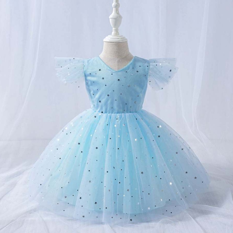 Baige v muineál cailín cóisire frock páistí mini samhradh caitheamh mogalra páistí bling páistí l1945xz