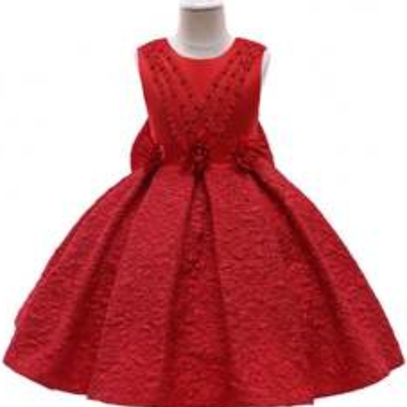 Baige Nua Satin Flower Girl Gúna Banphrionsa páistí páistí leanbh bainise gúna liathróid mhaighdean maighdean l5252