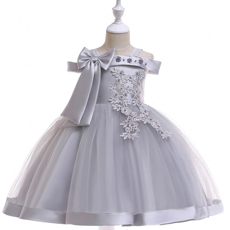 Díol te baige as gúnaí liathróid dearaidh frock gualainn do chailíní 10 mbliana d’aois L5081