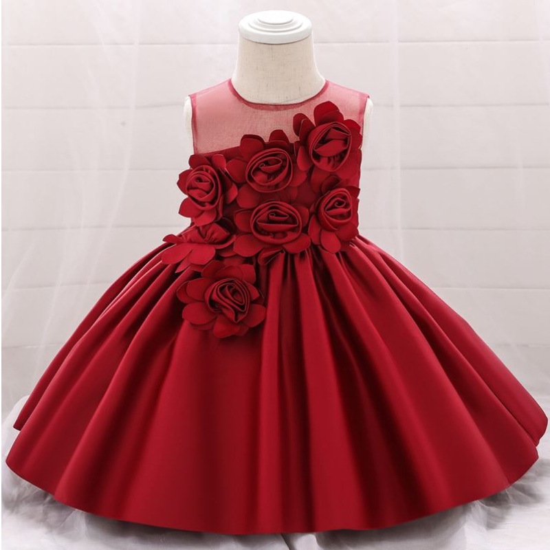 Baige Díolachán Hot sleeveless o-neck 0-12y Éadaí Éadaí Cailín Bláth Lúnas Páirtí L5068XZ
