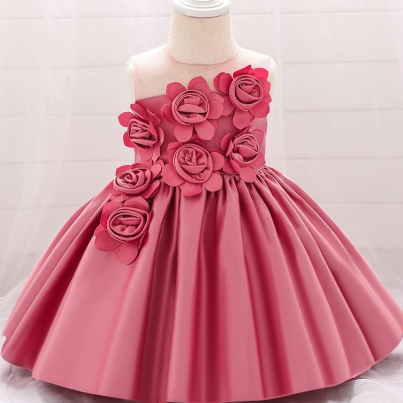 Baige Díolachán Hot sleeveless o-neck 0-12y Éadaí Éadaí Cailín Bláth Lúnas Páirtí L5068XZ
