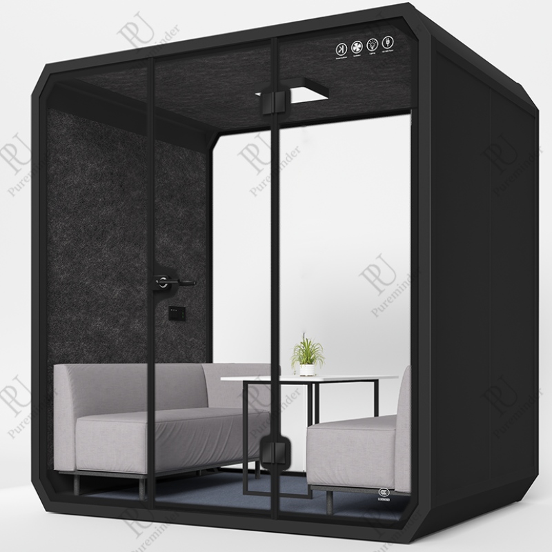 PureMinder L Méid Booth Soundproof Tost iniompartha Príobháideach le haghaidh cruinnithe, oifig agus lasmuigh