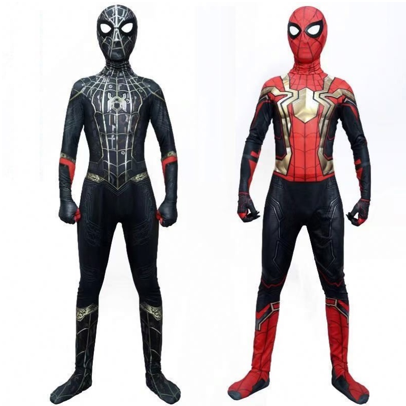 Spider Man Spiderman éadaí Spiderman Fancy Jumpsuit Aosach agus Leanaí Éadaí Cosplay Oíche Shamhna Spandex Dubh Dearg 3D Éadaí Cosplay