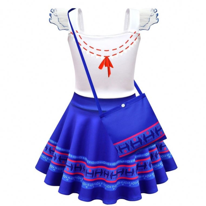 Baige Kids Girls Encanto Mirabel Cosplay Cosplay Carnival Carnival Gúna Páirtí Banphrionsa Oíche Shamhna