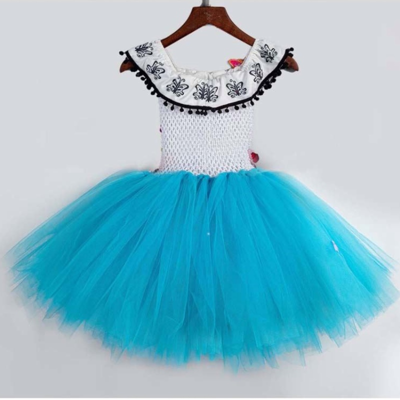 Éadaí Oíche Shamhna páistí cróise tulle bláth clúiteach encanto mirabel tutu gúna