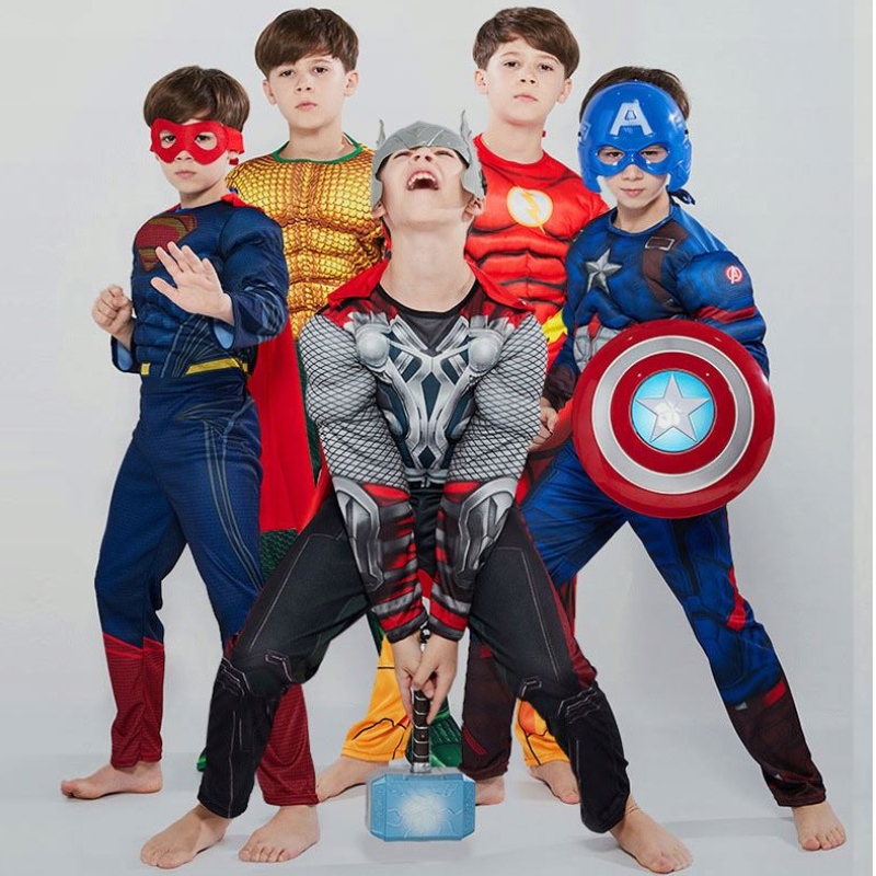 Éadaí muscle le haghaidh éadaí Flash Flash Fantasy Gléasta Suaitheantas Scannán Scannán Carnival Páirtí Oíche Shamhna Cóisir Nollag Cos Cos