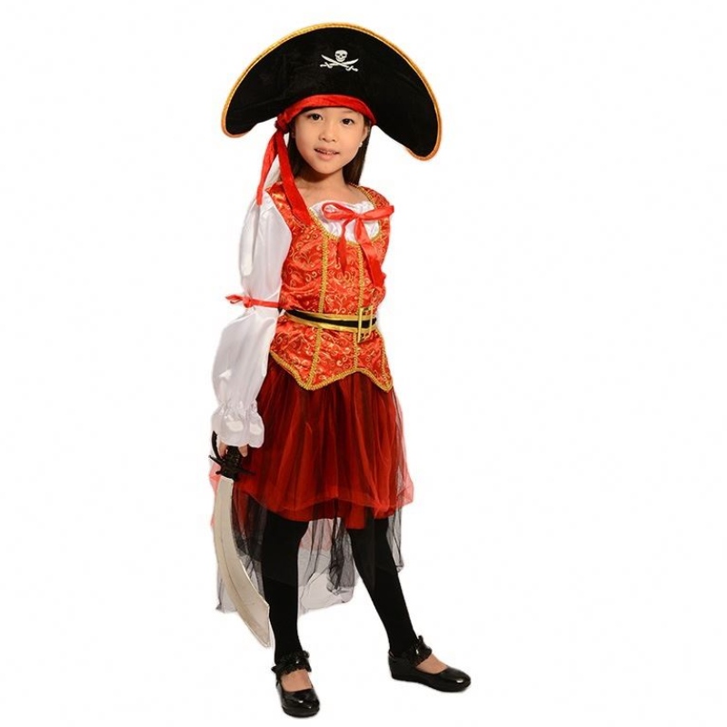 2022 Cailín Kid Rólghlacadh Gléasadh Suas Socraigh Pirates den Éadaí sa Mhuir Chairib HCVM-006