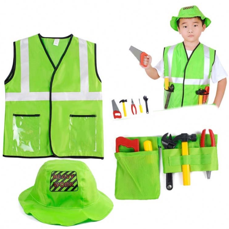 Gairme Kid Tógálaí Éadaí Éadaí Éadaí Buachaillí Éadaí Foirgníochta le Crios Uirlisí Vest Hat HCBC-002
