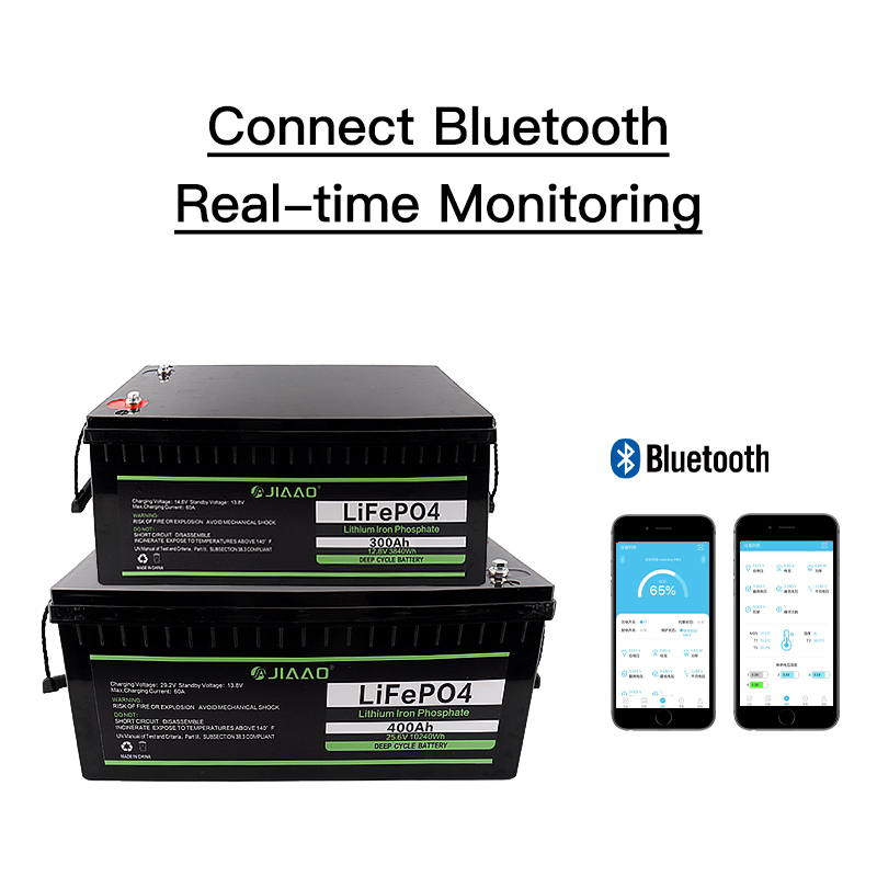 25V 300/400Ah laetav LiFePO4 liitiumioonaku bluetooth BMS-iga
