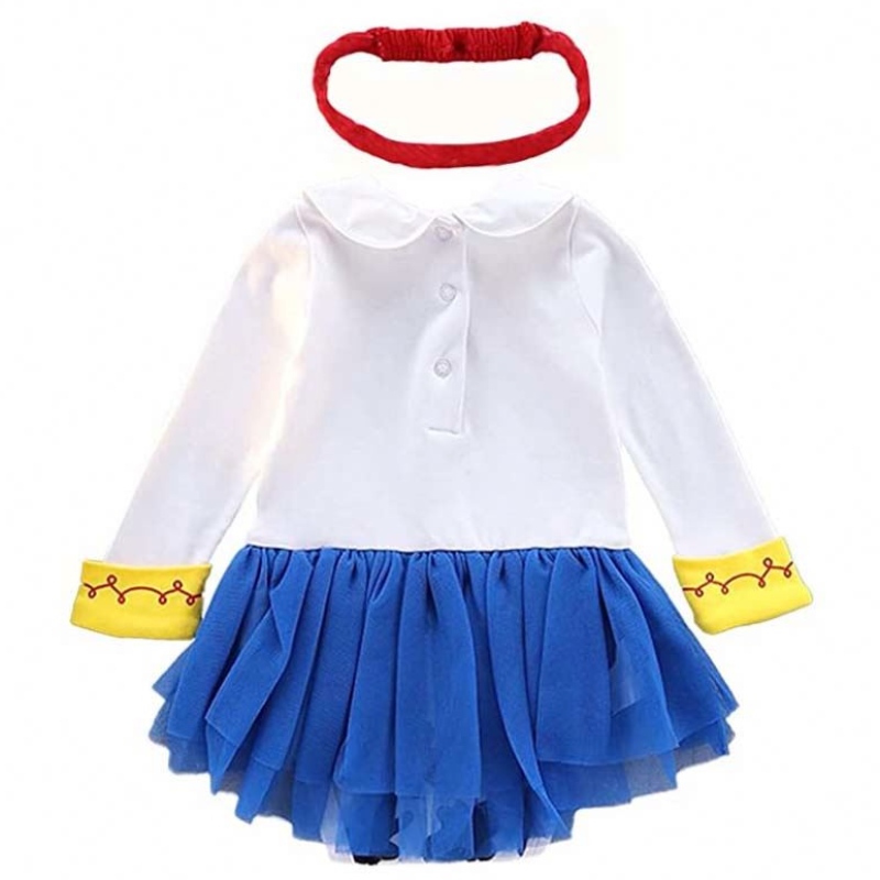Cóisir lá breithe Oíche Shamhna Éadaí mhaisiúil Outfits Baby Girl Banphrionsa Costumes Romper Cowgirl le Headband HCTS-004