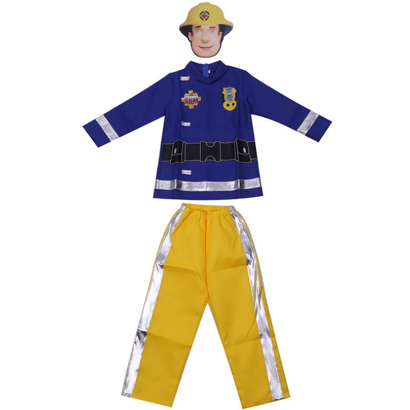 Fireman Sam Leanaí Tarrthála Beaga Taibhithe ag imirt léirithe gléasta suas le Kids Cosplay Cosplay Cosplay Cosplay Oíche Shamhna