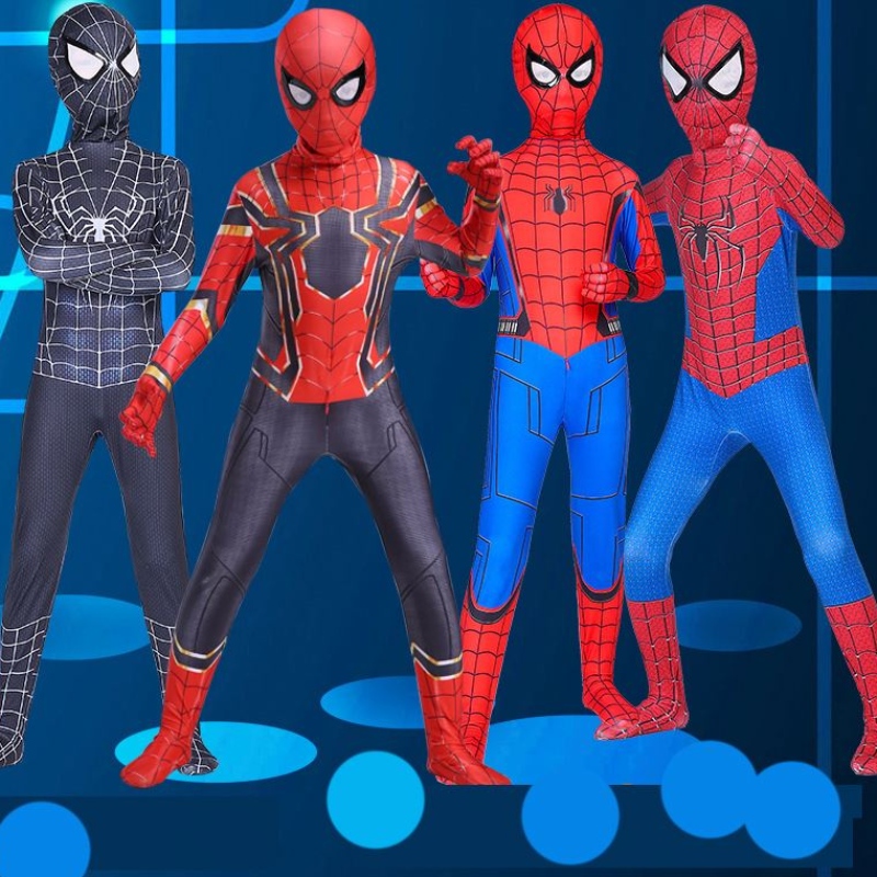 Éadaí Spiderman Dearg Dubh Éadaí Spider Fear Suit Spider-Man Costumes Leanaí páistí Spider-Man Cosplage Éadaí Éadaí Oíche Shamhna